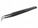 Tweezers | 120mm | for precision works | Blades: curved | ESD | 17g