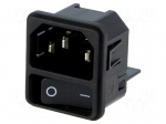 Connector: AC supply | socket | male | 15A | 250VAC | C14 (E) | DC11