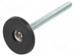 Foot | with no-slip disk,with lever | Base dia: 60mm | M12 | steel
