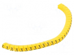 Markers | Marking: 3 | 2.5&divide;5mm | PVC | yellow | -30&divide;60&deg;C | leaded | PA-1