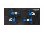 Tools set: pliers | in a foam tray | for circlip | 4pcs.