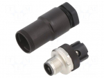 Connector: M12 | plug | male | 813 | 12A | 60V,63V | PIN: 4 | IP67 | straight