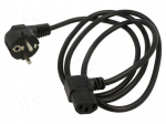 Cable | 3x1mm2 | PVC | 1.8m | black | 10A | 250V | Cablexpert