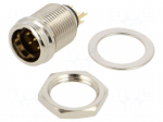 Connector: XLR mini | socket | male | 5A | 500V | PIN: 5 | soldering | 24AWG