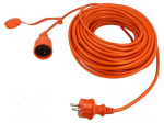 Extension lead | 3x1mm2 | 30m | PVC | orange | Sockets no: 1 | 10A