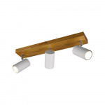 Trio Marley spotlight 3-pc GU10 matt white/wood gaismeklis 812400331 4017807488029