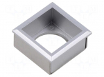 Button holder | 22mm | 61 | 21x21mm | Face dim: 24x24mm | Body: silver