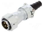 Connector: circular | plug | male | PIN: 4 | IP65 | WY20 | 9&divide;10.5mm | 25A