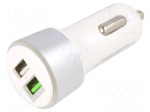 USB power supply | USB A socket x2 | Uin: 12&divide;24V | white
