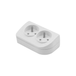 Pistikud ja pistikupesa plokid // Pistikud ja pistikupesad // Gniazdo przedłużacza x 2 z uziemieniem białe GN-20