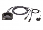 ATEN 2-Port USB-C 4K DisplayPort KVM Switch with Remote Port Selector