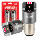 Autolambid, Mootorratta ja traktori valgustid // Autolambid, Mootorratta ja traktori valgustid // Żar&oacute;wki led canbus pro bay15d p21/5w 4x3030 smd czerwone 12v 24v amio-03586