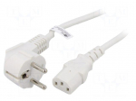 Cable | 3x1mm2 | CEE 7/7 (E/F) plug angled,IEC C13 female | PVC