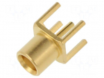 Connector: MCX | socket | female | straight | 50&Omega; | THT | on PCBs | PTFE