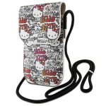 Back panel cover Hello Kitty  Hello Kitty Leather Tags Graffiti Cord bag - beige