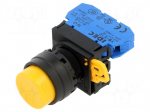 Switch: push-button | 22mm | Stabl.pos: 1 | NO | yellow | none | IP65 | YW