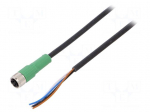 Cable: for sensors/automation | M8 | PIN: 4 | straight | 5m | plug | 30VDC