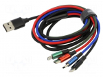 Cable | High Speed,USB 2.0 | 1.2m | black | textile | 3.5A