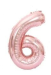 Riff 1m Folio Balloon Number 6 Glossy Pink