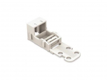 MOUNTING CARRIER - FOR 2-CONDUCTOR TERMINAL BLOCKS - 221 SERIES - 4 mm&sup2; - WITH SNAP-IN MOUNTING FOOT FOR VERTICAL MOUNTING - WHITE