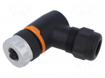 Connector: M12 | plug | PIN: 5 | female | 63V | angled 90&deg; | IP67 | 16A
