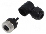 Connector: M12 | plug | PIN: 5 | female | 30V | angled | IP67 | for cable