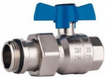 Ball valve with t-handle, straight version, blue 1