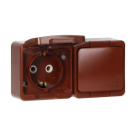 Uued tooted // Gniazdo  podw&oacute;jne2x2P+Z SCHUKO  bryzgoodporne z klapką w kolorze wyrobu IP44, SMART, brązowy