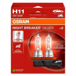 Halogen bulbs H11, 12V, 55W, 3200K, NIGHT BREAKER SILVER series