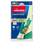 Vileda Dermo Plus &lsquo;L&rsquo; Gloves Green Cotton, Nitrile