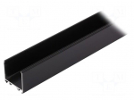 Profiles for LED modules | surface | black | L: 1m | aluminium