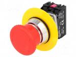 Switch: emergency stop | Stabl.pos: 2 | NC + NO | 30mm | red | IP56