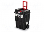 Chest | tool case | with wheels | black | HEAVY | 450x360x640mm | 25kg