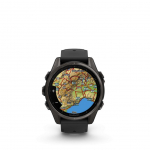 Smart watches Garmin  Fenix 8 &ndash; 43 mm, AMOLED Sapphire, Carbon grey DLC titanium with Black/pebble grey silicone band/ 010-02903-21