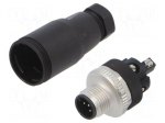 Connector: M12 | plug | PIN: 5 | male | 60V | straight | screw terminal