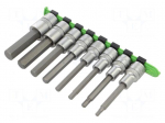 Socket-set | hex key,socket spanner | Chrom-vanadium steel | 1/2"