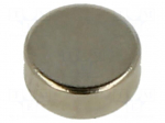 Magnet: permanent | NdFeB | 7N | &Oslash;: 4mm | H: 3mm | Plating: nickel | disk