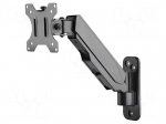Holder | for wall mounting | 8kg | 17&divide;32" | black | Arm len: 330mm