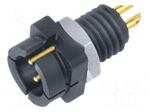 Connector: circular | 60V | 3A | PIN: 4 | socket | male | soldering | IP40