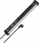 Brennenstuhl Premium-Protect-Line power strip 6-way (black/silver, 60,000 A surge protection, 3 meters, with USB Power Delivery)