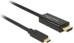 Delock USB Type-C pistik > HDMI-A pistik DP-Alt režiim 4K 60 Hz 2 m Black