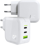 Green Cell 2x USB-C 1x USB-A 65W GaN biała