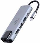 Converter Gembird  Adapter USB-C 5in1  PD  HDMI  USB 3.1  USB 2.0  LAN
