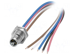 Connector: M12 | socket | PIN: 5 | male | industrial | 63V | straight | IP65