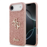 Back panel cover Guess Apple iPhone 17 Air PU Fixed Glitter 4G Metal Logo Case Pink