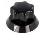 Knob | with pointer | thermoplastic | &Oslash;shaft: 6mm | &Oslash;31x25mm | black