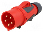 Connector: AC supply 3-phase | plug | male | 32A | 400VAC | IP44 | PIN: 5