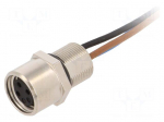 Connector: M8 | female | PIN: 3 | for panel mounting,rear side nut