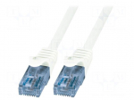 Patch cord | U/UTP | 6a | stranded | CCA | PVC | white | 10m | 26AWG