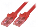 Patch cord | U/UTP | 6 | stranded | Cu | LSZH | red | 5m | 26AWG